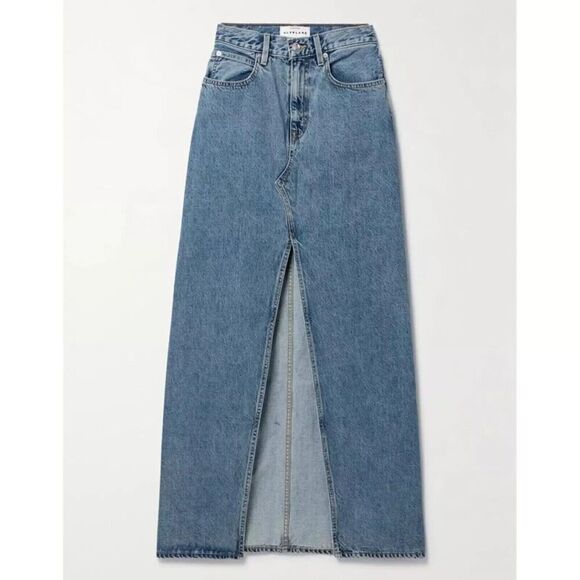NEW SLVRLAKE Dallas Skirt Maxi Denim Hard Times Size 27 - Picture 3 of 6